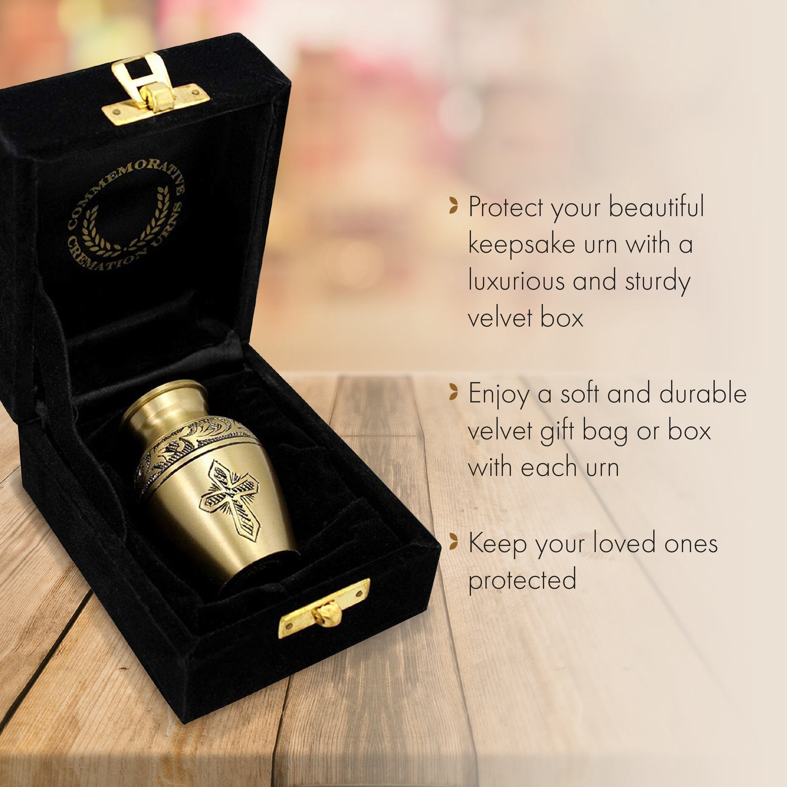 Gold Cross Urns for Cremation Ashes Large Urn XL or Small Keepsake Urns for Adult Cremation Ashes & Urns for Human Ashes for Home or Burial Cremation Urns