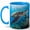 Blue, variant on Sea Turtle Coffee Mug, Ocean Wildlife Mug, Underwater Coral Reef Ceramic Mug, Turtle Lover Gift, Tropical Sea Life Cup for Women Men, 11 oz