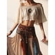 thumbnail image 3 of Blusa elegante para mujer, blusa con hombros descubiertos, media manga, color sólido, camisa blanca, túnica con volantes y retazos de encaje, top corto de verano, 3 of 3