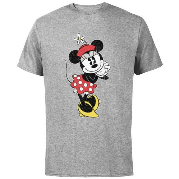 Disney Vintage Minnie Mouse Sweetheart Pose - Short Sleeve Cotton T-Shirt for Adults - Customized-Athletic Heather