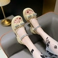 thumbnail image 4 of Jsaierl Platform Sandals for Women Casual Summer Open Toe Sandals Comfy Rhinestone Hollow Out Sandals Trendy Wedding Sandal Size 4.5, 4 of 4