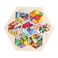 thumbnail image 2 of Rompecabezas de madera para niños en edad preescolar, aprendizaje, iluminación, actividad educativa para 7 en 1, 2 of 9