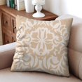 thumbnail image 6 of Bohemian Beige Floral Brown Lines Throw Pillow Covers 16 X 16 Inch, Set Of 4, Linen Study Sofa Cushion Cover Indoor Living Room Home Decor, 6 of 7