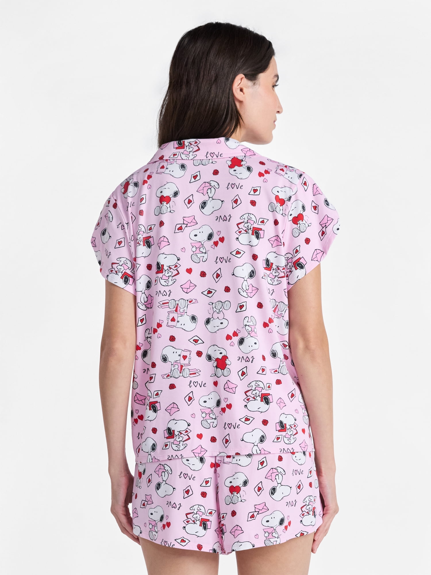 Peanuts Women's Valentine's Day Shorty Pajama Set, 2-Piece, Sizes XS-3X