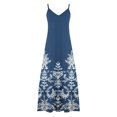 thumbnail image 5 of Puntoco Vestidos Mujer Moda Elegante Verano Casual Sólido V-Cuello Camis Vestido Largo Sin Mangas, 5 of 5
