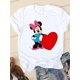 thumbnail image 1 of Disney Print Lovely Trend 90s Clothing Mickey Mouse Tee Shirt Casual Fashion Women Cartoon Graphic Short Sleeve T-shirtsXXXL Gao Jinjia LED, 1 of 2