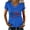 Blue, variant on Women's 250th Anniversary USA T-Shirt, Patriotic 1776-2026 V-Neck Top, Short Sleeve Commemorative Shirt with Contrast Trim, Independence Day Celebration Graphic Tee