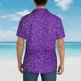 thumbnail image 4 of Disketp Hawaiian Shirts For Men,Glitter Purple Print Mens Casual Short Sleeve Button Down Shirts Beach Shirt, 4 of 7