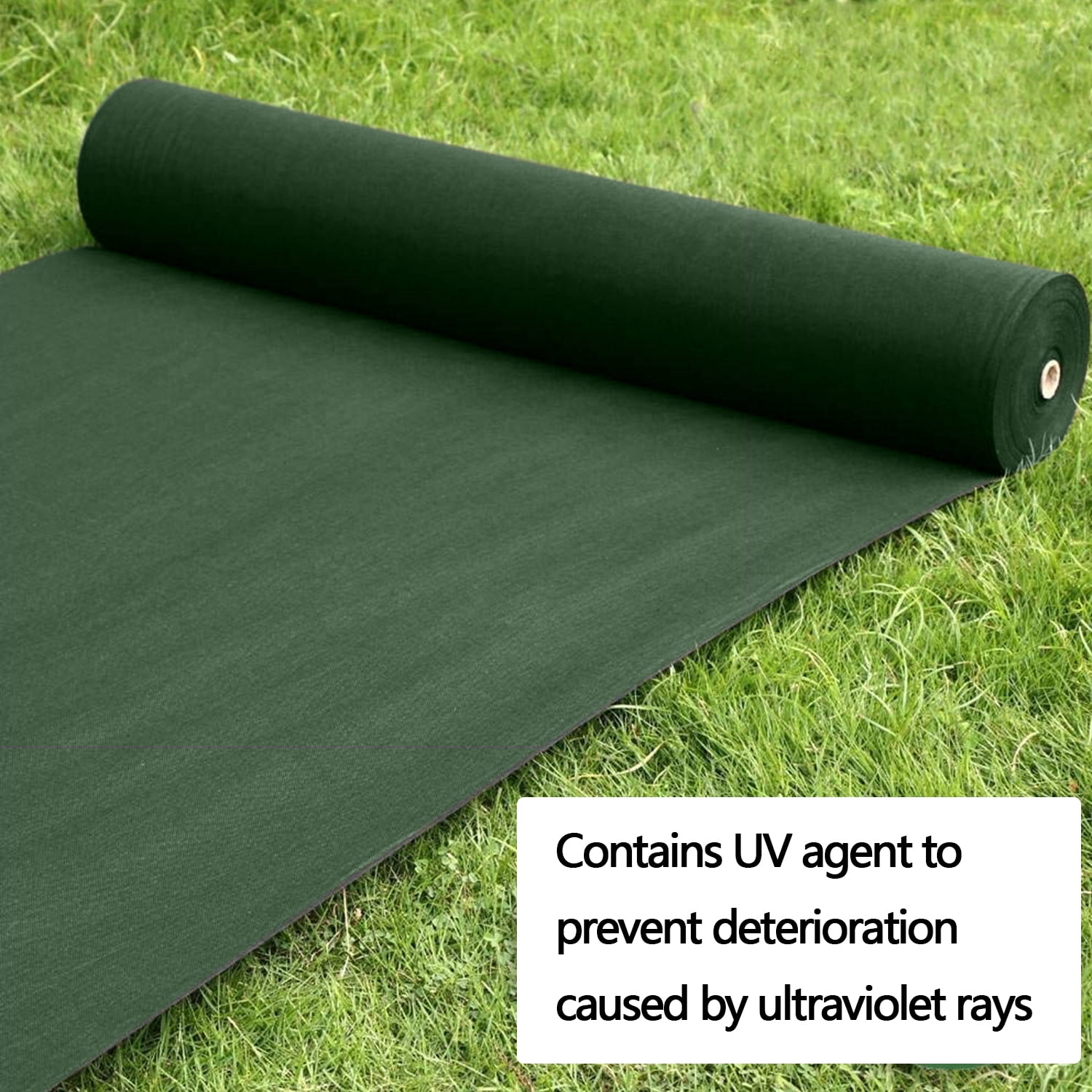 1-Pack 3FT*50FT Premium Non-Woven Weed Barrier Landscape Fabric Durable & Heavy-Duty Weed Block, 3.2OZ,Easy Setup & Superior Weed Control High Permeability Good for Flower Bed, Dark Green
