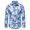 Blue, variant on Fesfesfes Long Sleeve Shirt Men Casual Slim Printed Long Sleeve Shirts Top Blouse Turndown Beach