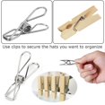 thumbnail image 4 of PENGXIANG Hat Organizer Hand Weaving Decorative Hat Hanger Boho Style Hat Rack Tassels Multipurpose Hat Storage Holder with Clips and Hook for Wide Brim and Fedora Hats Display Home Offic, 4 of 7