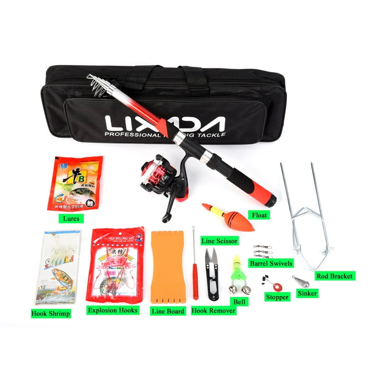 Lixada Fishing Rod Freshwater Reel Combo Full Kit with 2pcs