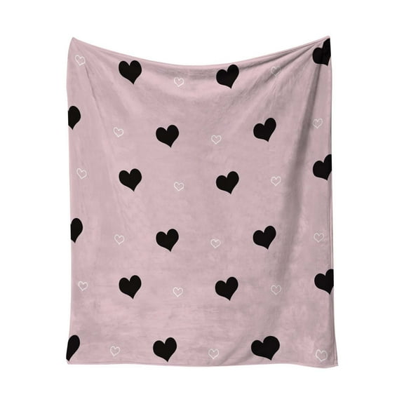 bawilom Valentine’s Day Love Heart Throw Blanket | 40x50 Inch Ultra-Soft Pink Flannel Blanket – Perfect for Couples, Moms – Warm, Cozy & Durable, Machine Washable