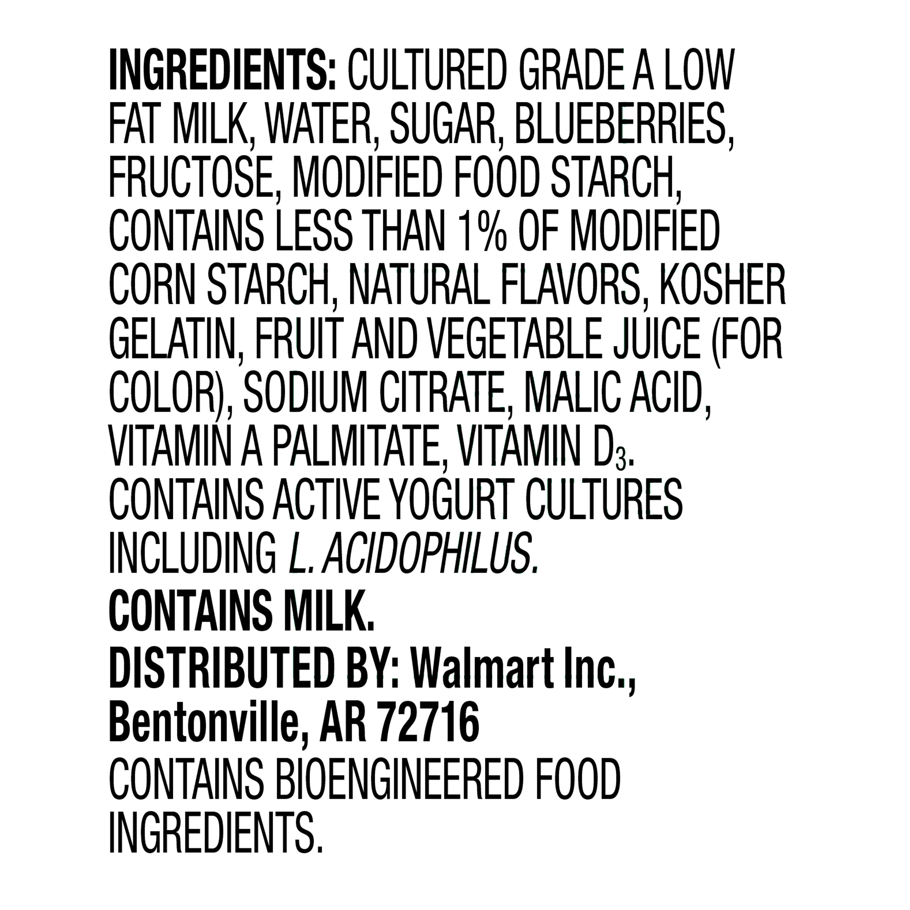 Great Value Original Blueberry Low-fat Yogurt, 6 oz