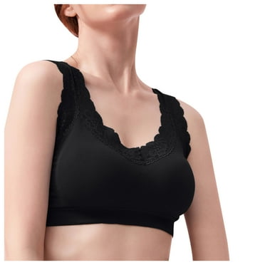 gvdentm Bras For Women Push Up,Women's Cloud 9 Super Soft Wireless Lightly Lined Comfort Bra Black,One Size