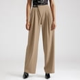 thumbnail image 2 of HJYCHN Women Elevated High Waist Wide-Leg Trousers Straight Leg Pants with Functional Pockets Comfortable Business Casual Pants OTHER S, 2 of 4