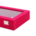 thumbnail image 7 of LANTWOO 24 Grids Velvet Glass Ring Earrings Jewelry Box Earrings Organizer Storage Holder Display Case (Pink), 7 of 7