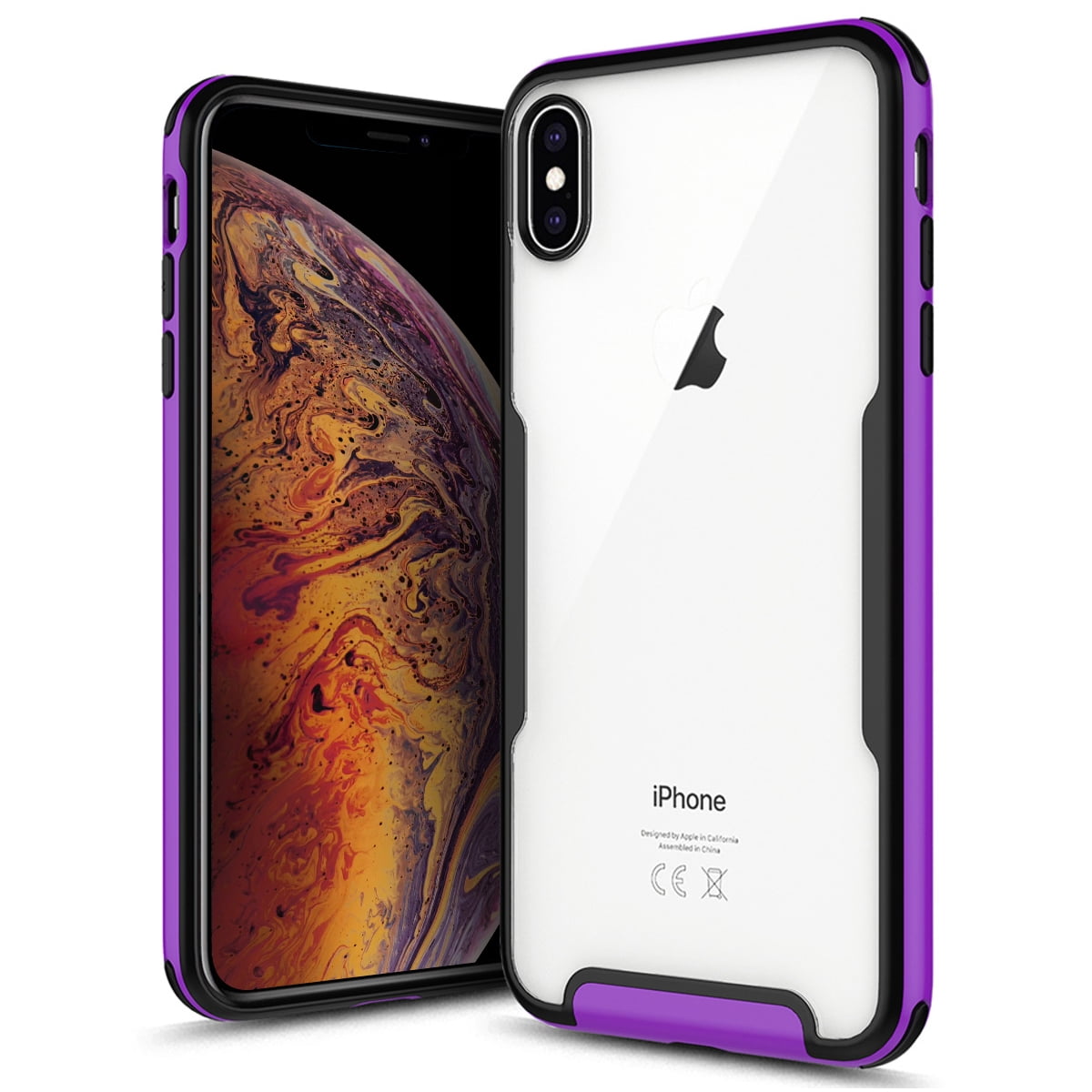 Click Cases Fuse Series Compatible with iPhone XS Max case Thin Dual Layered with Tempered Glass