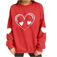 thumbnail image 5 of YueHuiYing Women's Oversized Hoodie with Heart Mesh Print Crew Neck Long Sleeve Hoodless Valentine's Day Simple Top, 5 of 9