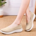 thumbnail image 7 of longantii Orthopedic Casual Shoes for Women Arch Support Non Slip Slip on Work Shoes Lightweight Knitted Mesh Stretch Hiking Shoes Soft 2026 Foam Shoes Beige, 7 of 7