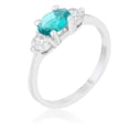 thumbnail image 5 of Mariah 1.2ct CZ Rhodium Aqua Simple Classic Ring, 5 of 5