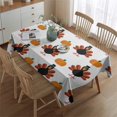 thumbnail image 2 of Happy Thanksgiving Turkey Fall Pumpkin Rectangle Tablecloth 60"x84",Waterproof Polyester Rectangle Table Cloth, Wipeable Spillproof Polyester Tablecloth for Dining, Camping, Indoor and Outdoor, 2 of 5