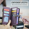 thumbnail image 6 of Dteck Crossbody Wallet Case for Samsung Galaxy A36 5G,Heavy Duty Leather Case  PU Leather Magnetic Closure Zipper Pocket Stand Cover with Shoulder Strap for Samsung Galaxy A36 5G ,Purple, 6 of 8