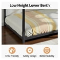 thumbnail image 4 of Twin Over Twin Bunk Bed - Heavy Duty Metal Frame with Ladder & Guard Rail - Low Profile Design for Teens & Adults - No Box Spring - Black, 4 of 7