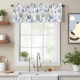 thumbnail image 2 of Blue Brown Coastal Valance Curtain Beach Coral Starfish Shell Nautical Window Valances Rod Pocket Short Curtains Window Treatments for Kitchen Bedroom Bathroom Laundry 42" x 18", 2 of 9