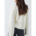 thumbnail image 4 of SUNSIOM Women's Fall Knit Cardigan Solid Color Long Sleeve One Button Open Front Cardigan Loose Outerwear, 4 of 8
