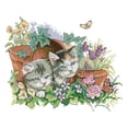 thumbnail image 1 of Cuadros Decorativos Estampado punto de cruz gatitos de verano 2 hilos 14CT bordado DIY Set (D377) Wdftyju embutido en tela, 1 of 9