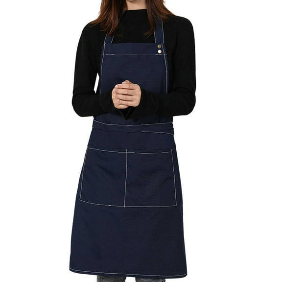 SDFGTstore Canvas Unisex Apron Bib Kitchen Aprons for Women Men Chef Waiter Coffee Shop Barber BBQ Working Uniform