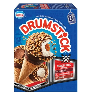 Drumstick Chocolate, Vanilla Sundae Cones Variety Pack, Kosher, 8 Count