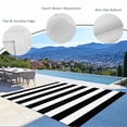 thumbnail image 6 of Outdoor Rug 3x5 ft Black and White Striped Pattern Waterproof Outdoor Patio Rug Mat Non Slip Outside Area Rugs Carpet for RV,Camping,Porch,Deck,Pool,Balconybackyard,Minimalist, 6 of 9
