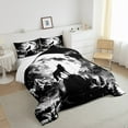 thumbnail image 4 of Erosebridal Moon Wolf Comforter Set Twin Size,Black and White Wolf Bedding Set Gothic Home Decor,Wild Safari Animals Bedding Comforter Sets Mountain Wolf Quilt Bed Set 2Pcs, 4 of 5