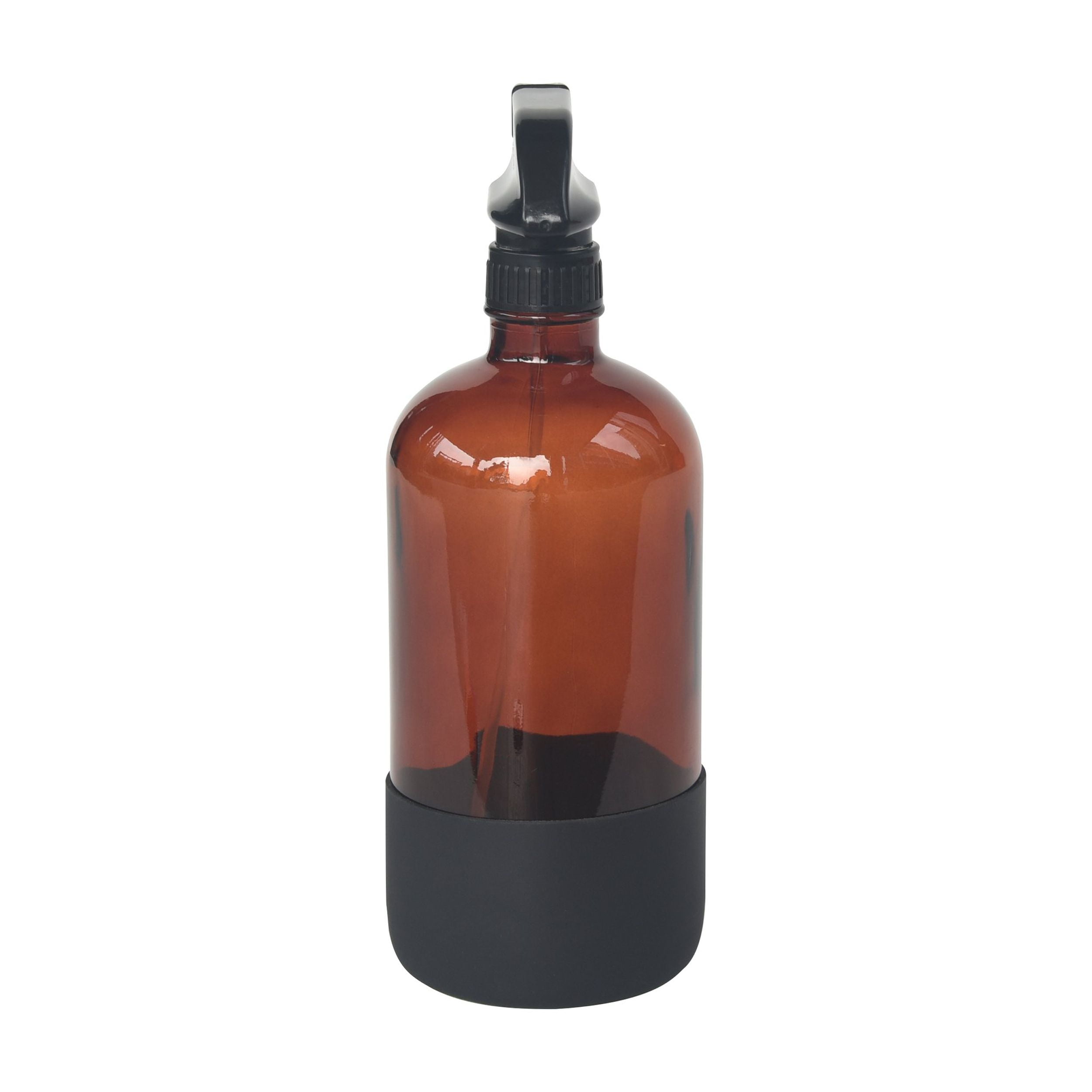 (3 pack) Better Homes and Gardens Amber Reuseable Glass Spray Bottle with Rubber Bottom, 24 oz.
