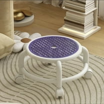Taicans Low Rolling Stool with 360° Swivel Wheels,Ergonomic Cushion Seat for Shoe Changing/Makeup/Pedicure,Compact Mobile Stool for Home/office/Salon,Gray Plastic (10.24x7.48in)
