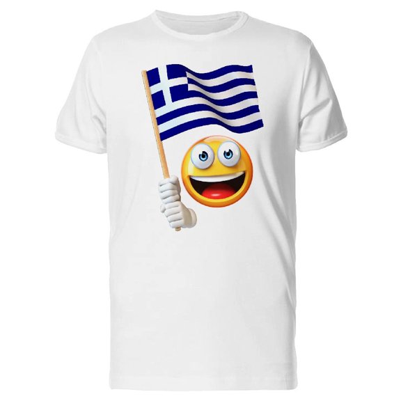 Happy Emoji With Greek Flag Tee Men's -Image by Shutterstock