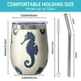 thumbnail image 5 of 12oz Stemless Wine Tumblers Ocean Seahorse Vacuum Insulated Stainless Steel Travel Tumbler Cups Mug with Lid and Straw for Champaign,Cocktail,Beer with Cleaning Brush, 5 of 5