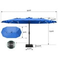 thumbnail image 5 of Soonbuy 15FT Large Patio Umbrella, with Solar Lights, for Deck Poolside Backyard, 5 of 5