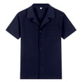 thumbnail image 5 of Men's Casual Short Sleeve Button Down Fashion Shirt - Summer Lapel Solid Color Style for Comfortable Wear, 5 of 5