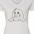thumbnail image 4 of Inktastic Adorable Easter Bunny Women's V-Neck T-Shirt, 4 of 5