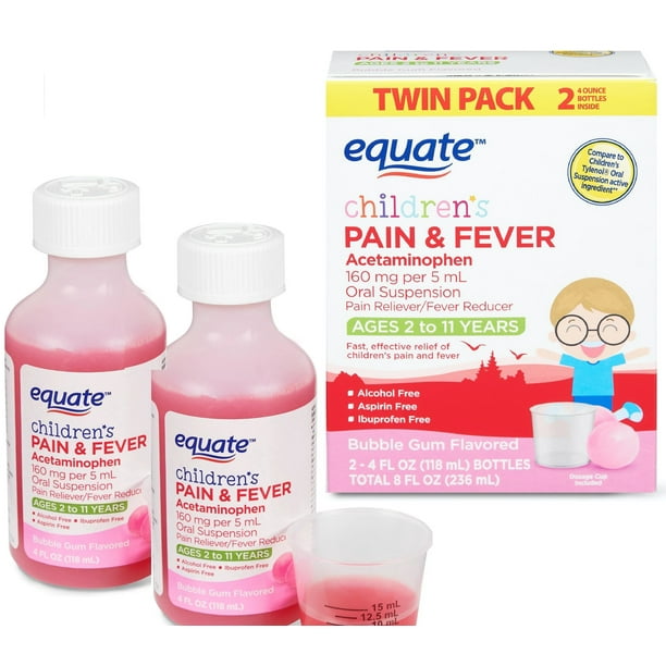 Children's Acetaminophen Ages 211 Pain + Fever Medicine Twin Pack Each