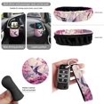 thumbnail image 7 of Uorisanigo Hummingbird Flower Front Back Seat Cover Full Set Steering Wheel Cover Seat Belt Cushion Car Coasters Trash Can Air Vent Bag Rearview Mirror Cover Wrist Keychain, Set of 15, 7 of 7