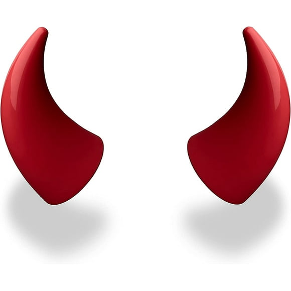 Big Devil Horns | Helmet Accessories for Motorcycle Helmets, Bike Helmets, Ski Helmets interchangeable | Pair (Helm Not Included) red