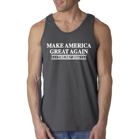 New Way 321 - Men's Tank-Top Make America Great Again Trump President Election XL Charcoal