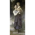 thumbnail image 2 of Bouguereau, William-Adolphe 16x32 White Modern Wood Framed Museum Art Print Titled - Brother and Sister, 2 of 4