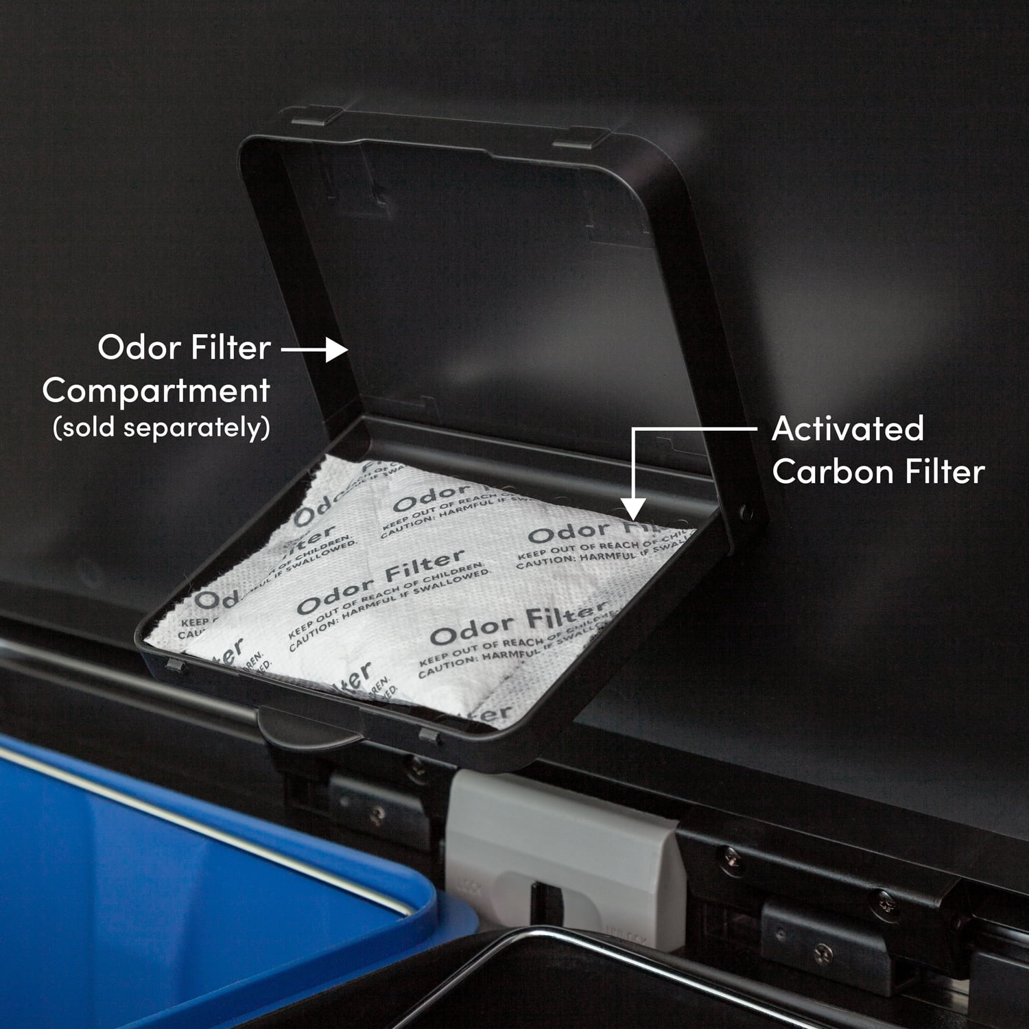 Qualiazero Activated Carbon Odor Filters for Trash Can, Pack of 6