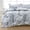 Black Grey Leaves-Full(82"x86"), variant on Queen(88"x 88") Black Grey Leaves 7-Piece Bed-in-a-Bag Bedding Set