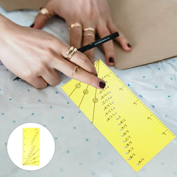 HEMOTON Small Gauge Perforated Resistance Ruler Sewing Ruler Sewing Tool 14X6.35cm